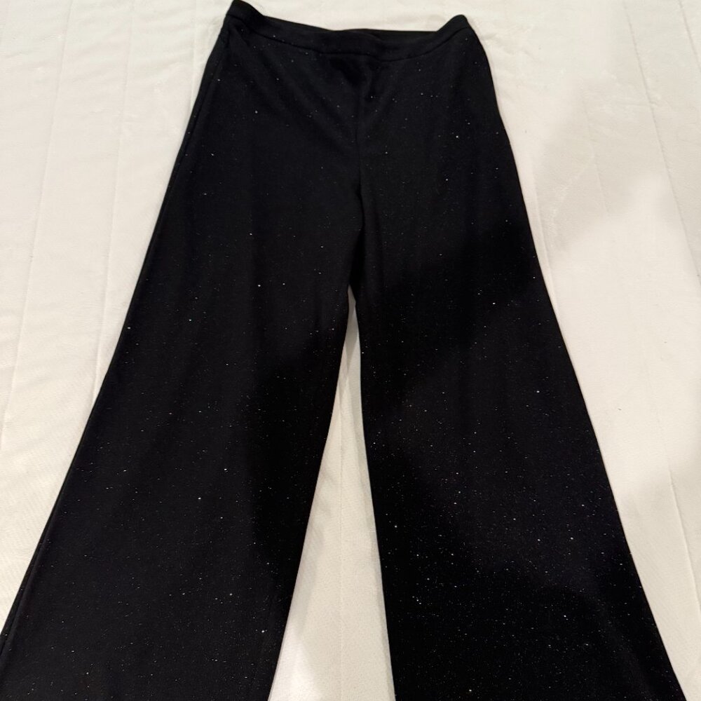Talbots Sparkling Black Wide Leg Pants